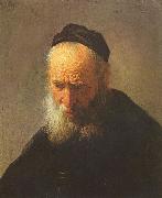 REMBRANDT Harmenszoon van Rijn Head of an old man oil painting on canvas